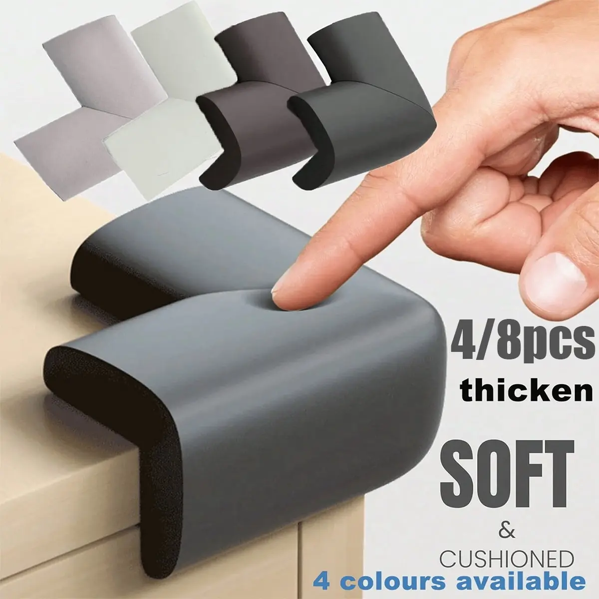 8/4 Piece Anti-Collision Strips, Corner Buffer Pads, Home Furniture Wall Protectors, Table Edge Soft Covers, Safety Corner Protection