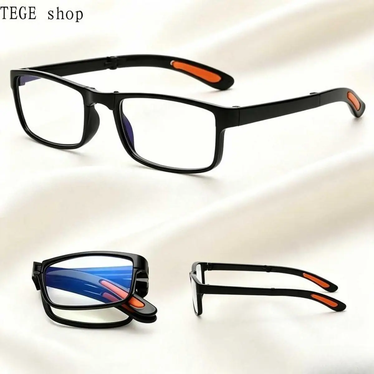 High-quality unisex folding reading glasses - lightweight and durable TR90 frame, acrylic anti-blue light lenses, +1.0-4.0 diopter, retractable structure, smooth and portable case, suitable for sports wear, lightweight and durable, reading glasses, therap