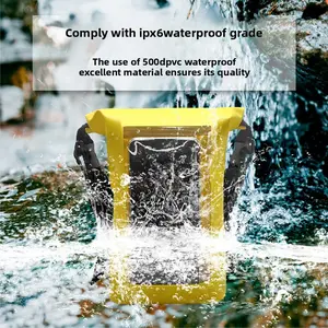 Multifunctional Transparent PVC Waterproof Crossbody Bag, 2L Dry Storage Bag with Touchable Phone Pocket for Swimming Diving