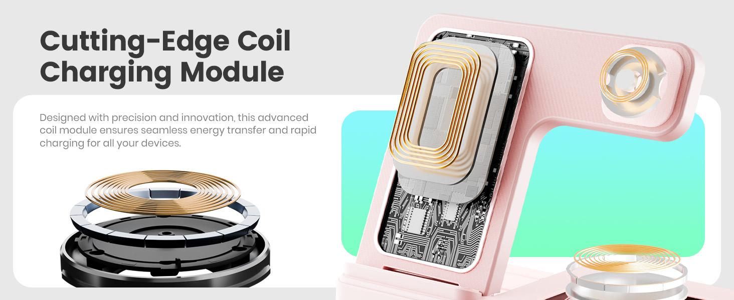Wireless Charger Stand Station: 3 in 1 Charger Stand Multiple Devices for - iPhone 17 16e 16 15 14 Pro Max 13 12 - Watch 11 10 9