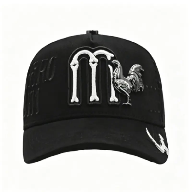 2026 Bone M Rooster Black Baseball Cap – Vintage Streetwear Trucker Hat for Men