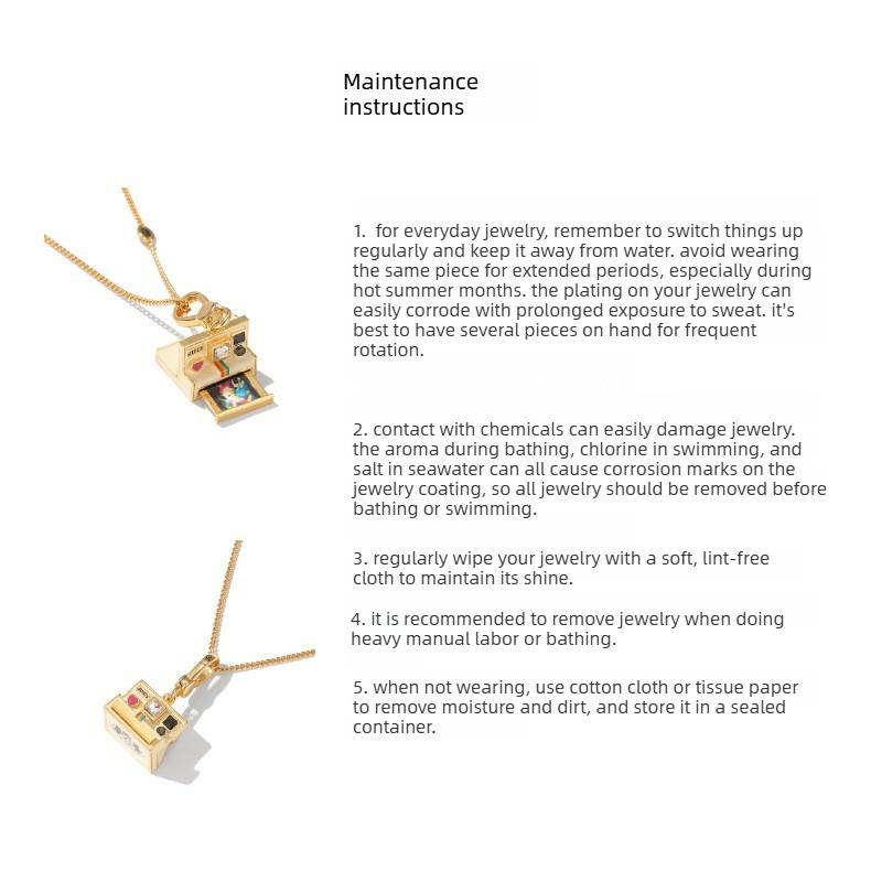 Retro Camera Pull-out Photo Locket, Interactive Instant Film Charm, Gold Tone Whimsical Pendant, DIY Multi-use Bag Charm & Necklace, Core Memories Gift