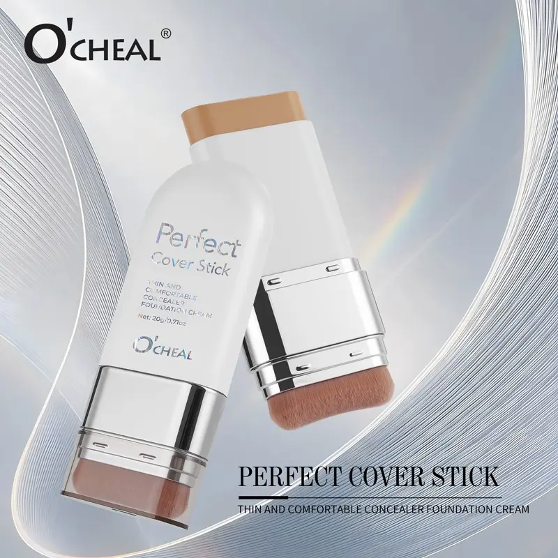 Lightweight Comfortable Concealer Foundation, Hydrating Transparent Makeup, Natural Coverage for Blemishes, Long-Lasting Bare Look, Portable Brush Included