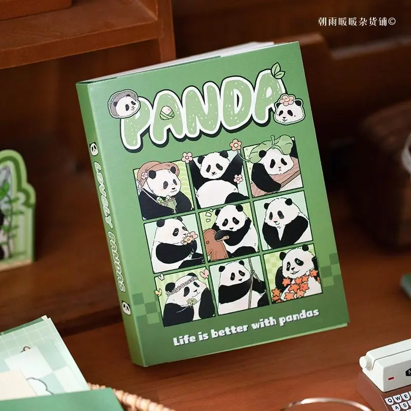 Cute Panda High-Profile Notebook Gift Set, A6 Size, Chinese Style, Creative Stationery, Perfect Gift for Note-Taking Enthusiasts