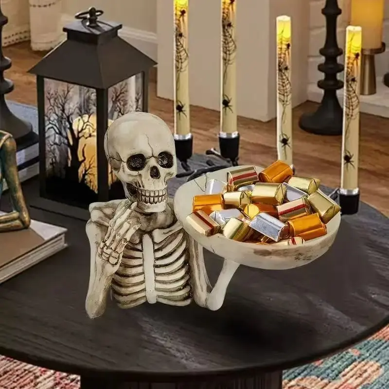 Halloween Skull Decoration, Punk Style Skeleton Ornament, Home Key Holder, Entryway Decor, Unique and Stylish Houseware