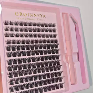 8-10-12-14-16mm Dense False Eyelashes Set, Segmented Realistic Single Cluster, Ultra Soft Natural Look, Large Capacity Lazy Person Trendy Lash Extensions