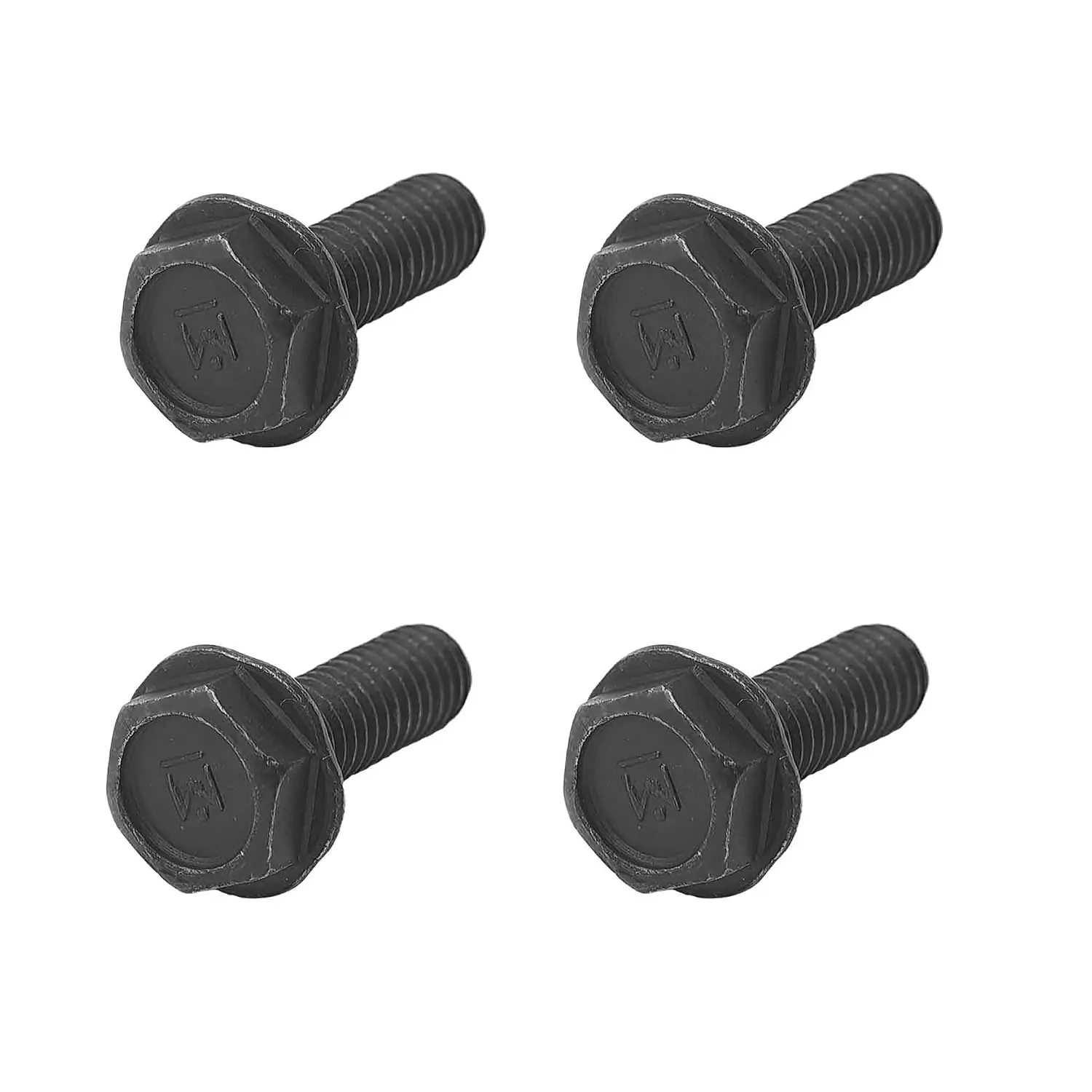 4 count M7 Hex Flange , Left Hand Thread, Carbon Steel, Black Reverse Thread Screws for Construction, Machinery,  Machine, Secure Fastening Hardware