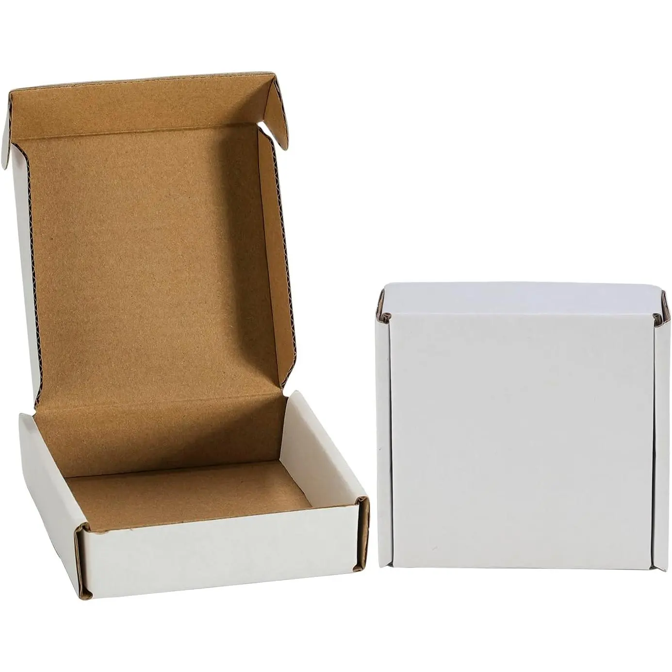 4x4x1 inches Shipping Boxes 25 Pack, White Corrugated Cardboard Box,Mailer carton for Packaging Small Business,Gifts,Craft,,daily supplies
