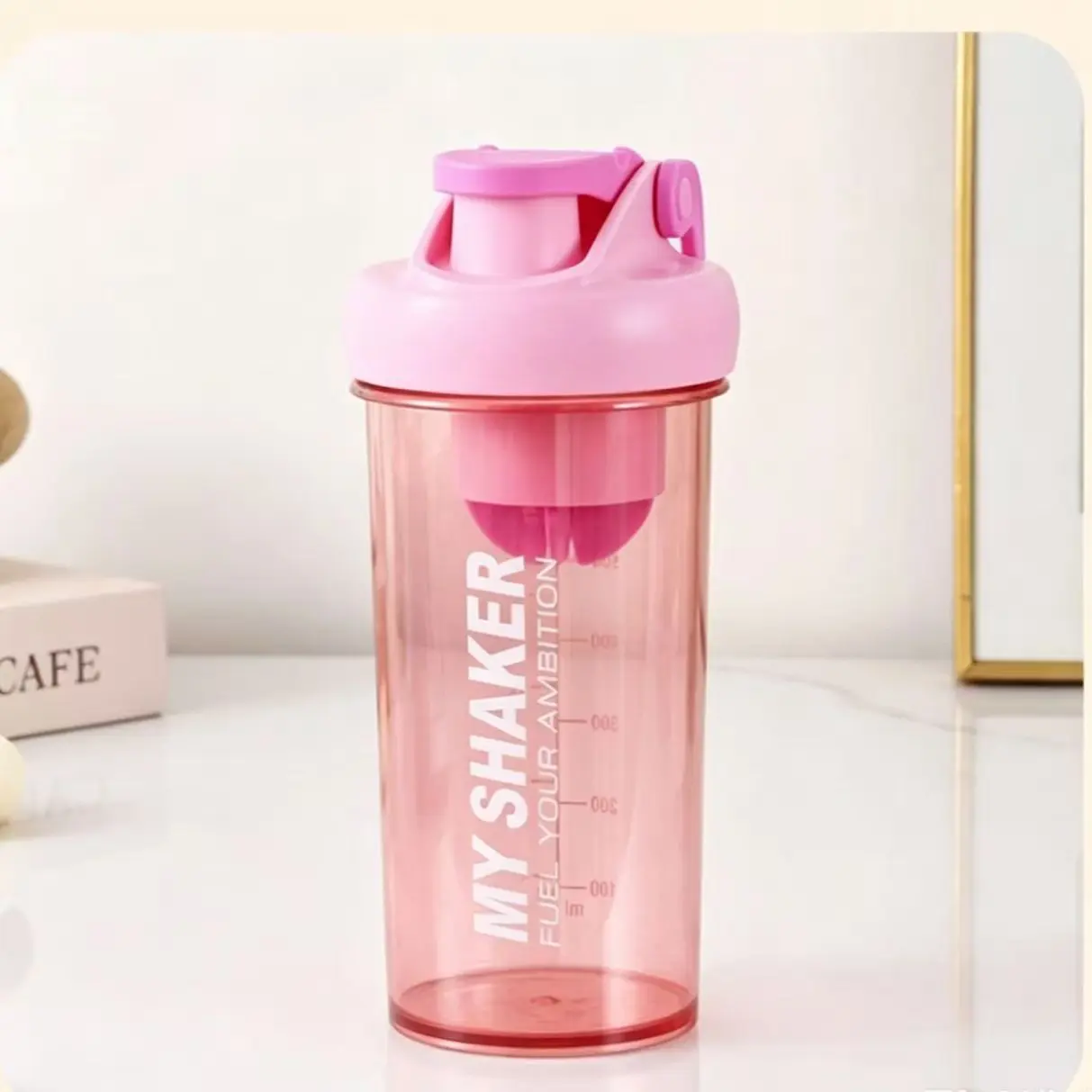 Portable Creative Multi-Functional Phone Stand Shaker Cup, Fitness Outdoor Protein Mixer Juice Cup, Sports Water Bottle