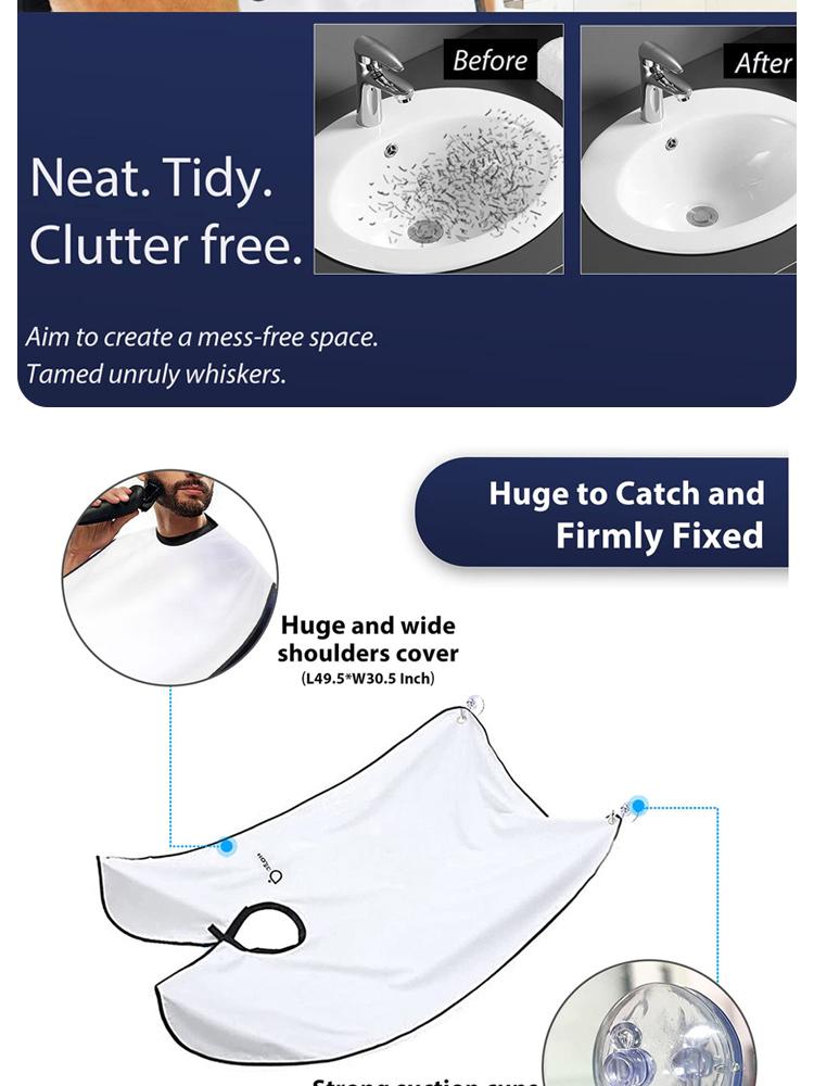 Male Shaving Apron Beard Catcher Cape Care Bib Face Shaved Hair Adult Bibs Shaver Cleaning Hairdresser for Man Clean Apron Gift Male Shaving Apron Beard Catcher Cape Care Bib Face Shaved Hair Adult Bibs Shaver Cleaning Hairdresser for Man Clean Apron Gift