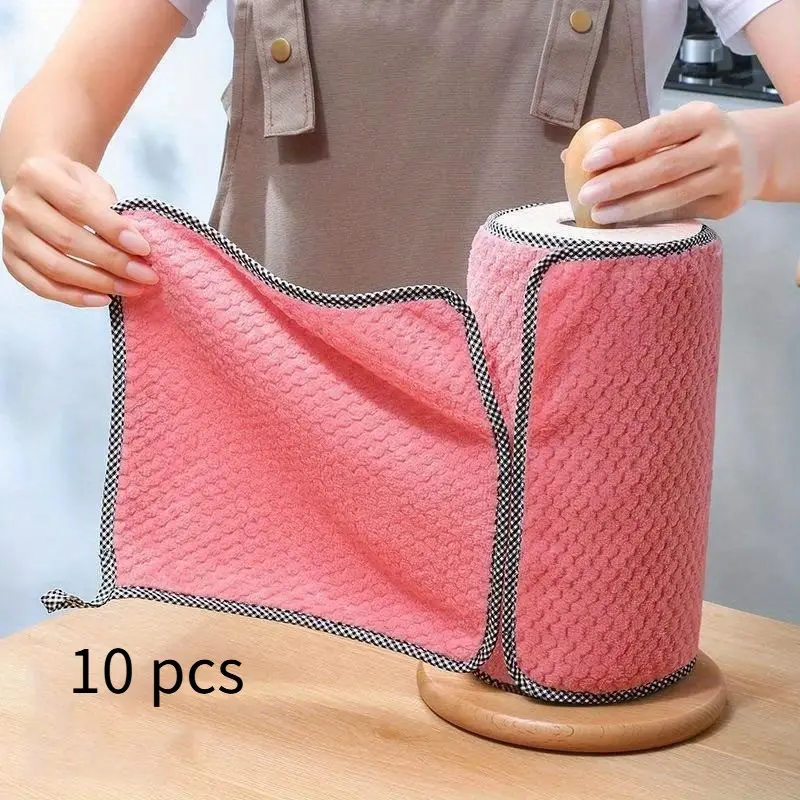 Kitchen towel Rag microfiber kitchen rag dish cloth non-stick oil thickened table cleaning cloth absorbent scouring pad home Soft cleaning towel