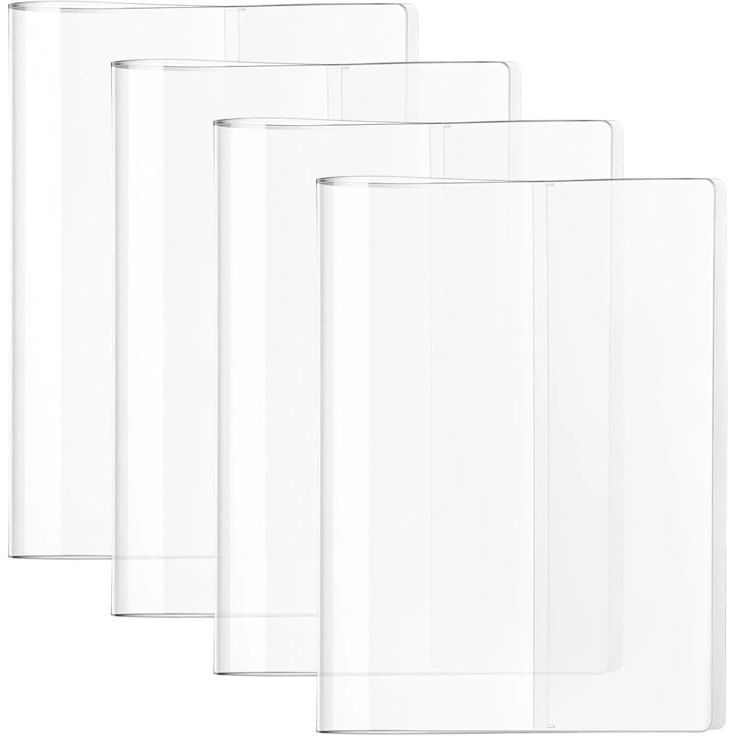4 Pack A6 Clear Planner Cover,  A6 Notebook Cover, Transparent PVC Protective Sleeve for Journal Notebook Daily Planner for Office  Use, 22.8x15.4 cm/ 8.98x6.06 in(Open )