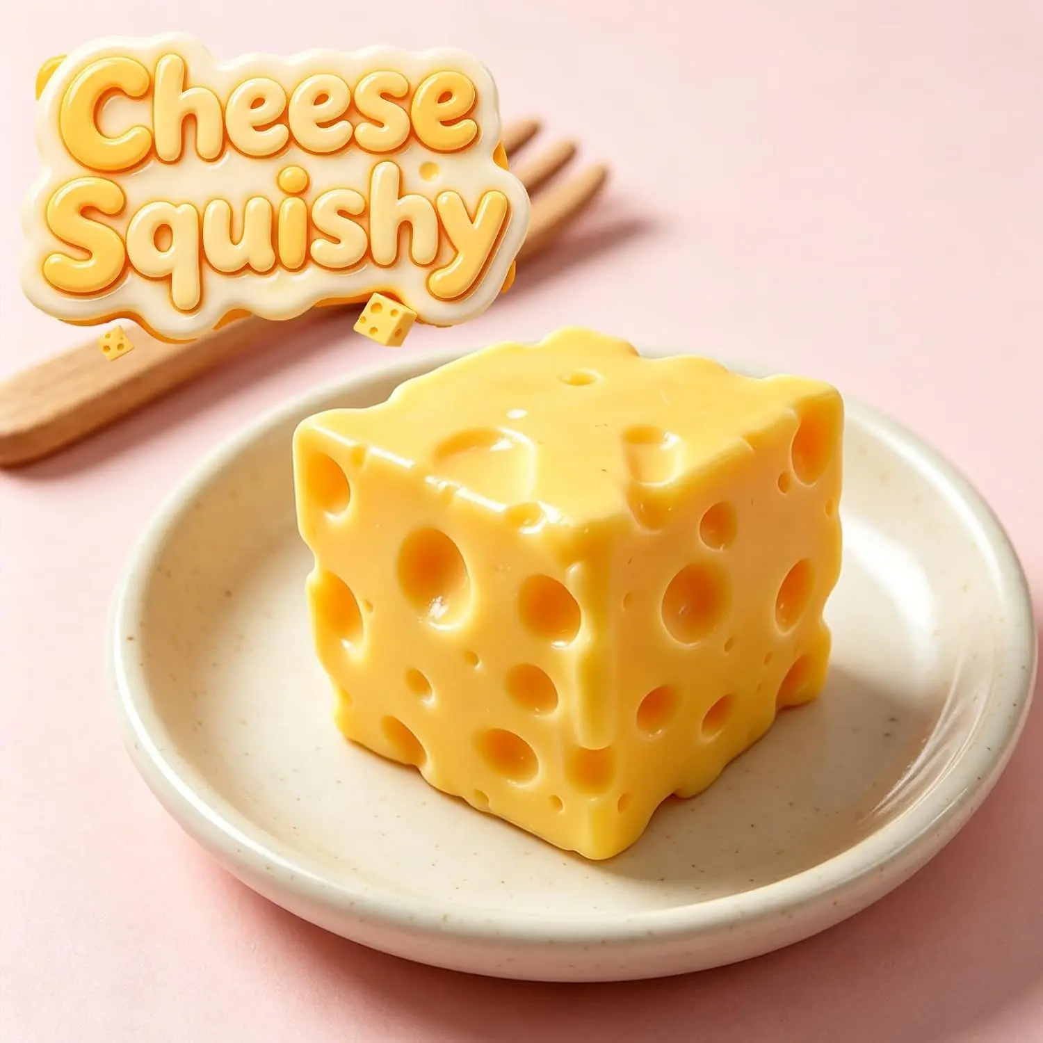 Soft Cheese Squishy Stress Ball Squishies - Sensory Fidget Toy for Adults, Slow Rising Cheese Cube for Relaxation & Focus, Food-Themed Party Bag Gift for Home & Office Anxiety Relief