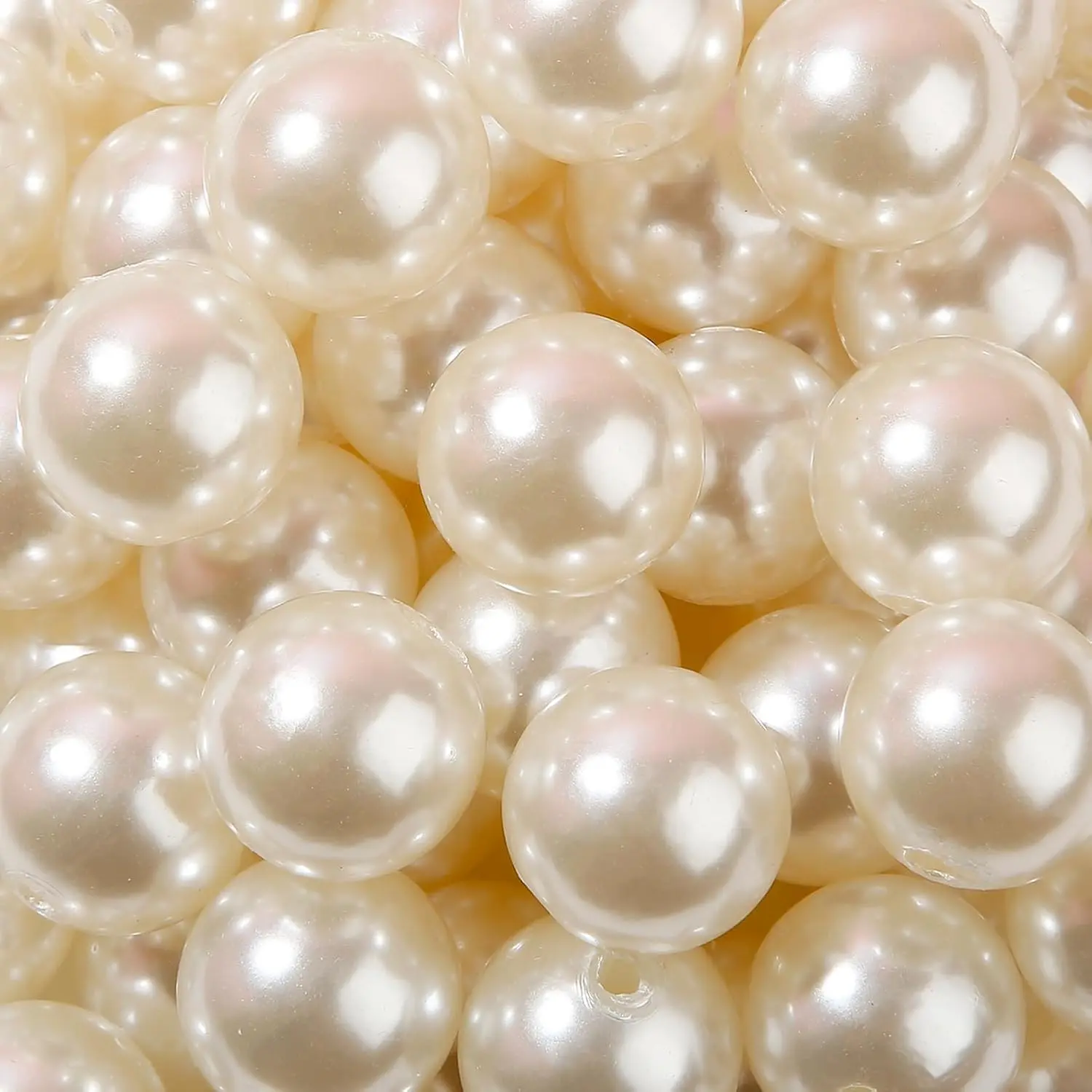 20mm  Beads 100 count White  Bead Chunky Bubblegum Beads for DIY  Making (White )