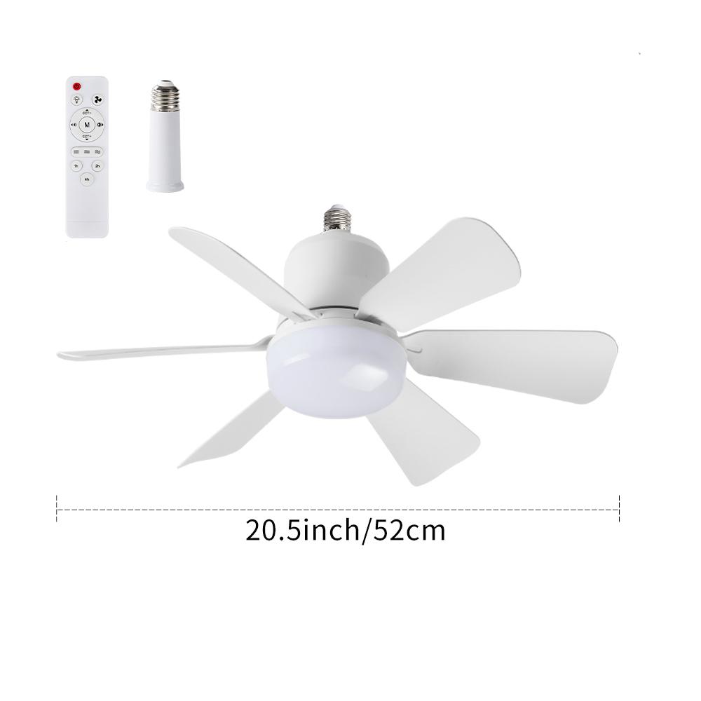 New E27 screw-in lamp holder fan light bulb with plug-in fan blade design, LED fan with three-speed adjustment lymphatic face brush pimple patch