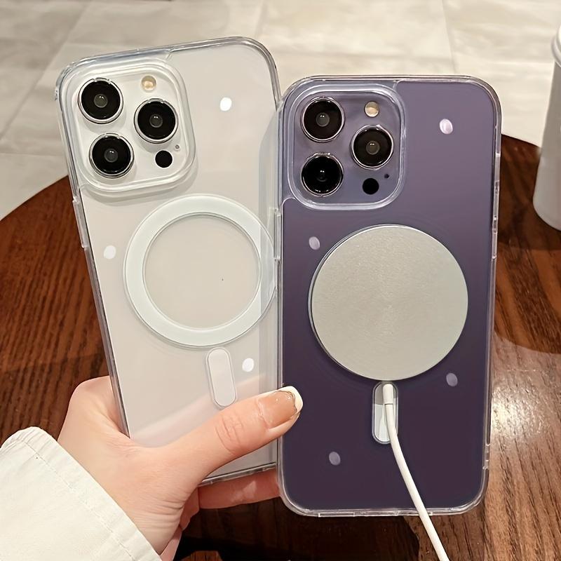Luxury Clear Case for iPhone 17 16 15 14 13 12 11 Transparent Acrylic Magnetic Wireless Charging Cover