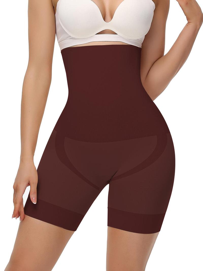 Women's Solid High Waist Shapewear Shorts, Tummy Control Butt Lifting Shapewear Bottoms, High Stretch Seamless for Daily Wear, High Waisted Shapers, Underwear