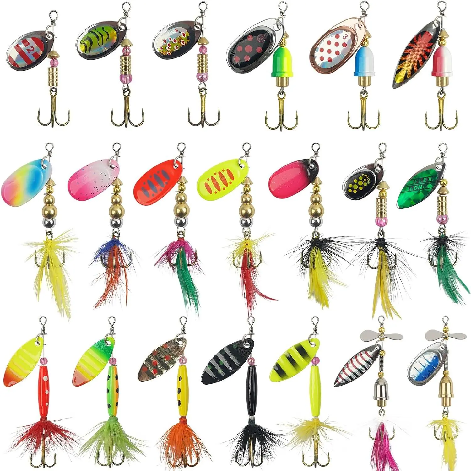 Spinner Baits Bass Lures, Rooster  Tail Fishing Lures Kit | Hard Metal Inline Spinner  Trout Lures, for Bass Walleye Salmon Freshwater Saltwater Fishing