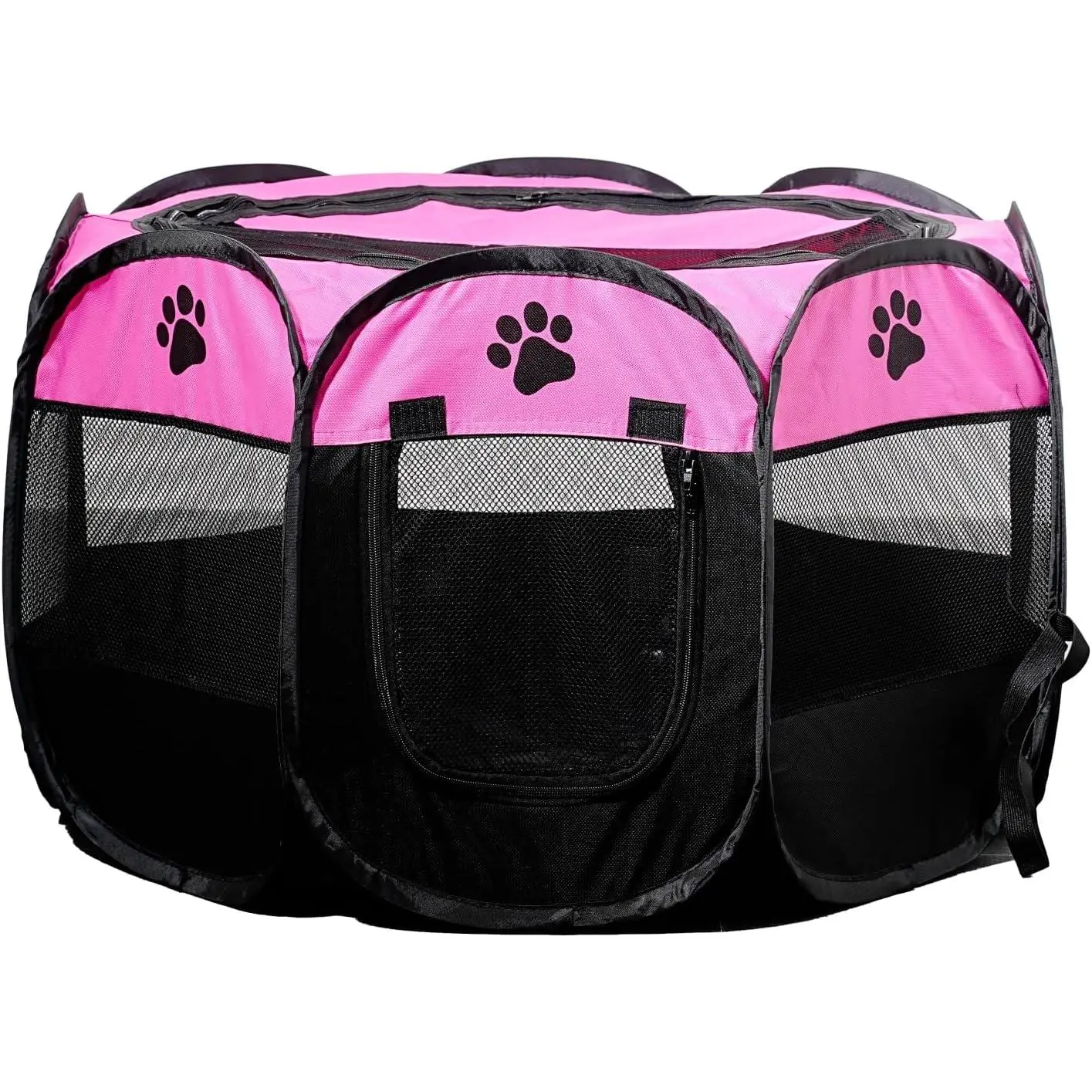 Portable  Playpen for Cats, Kittens, Puppies, Indoor/Outdoor, S | Pop-Up/Fold-Flat Tent for Storage/Travel • Play & Exercise Pen for Small/Growing Pets •  & Whelping Space • Red