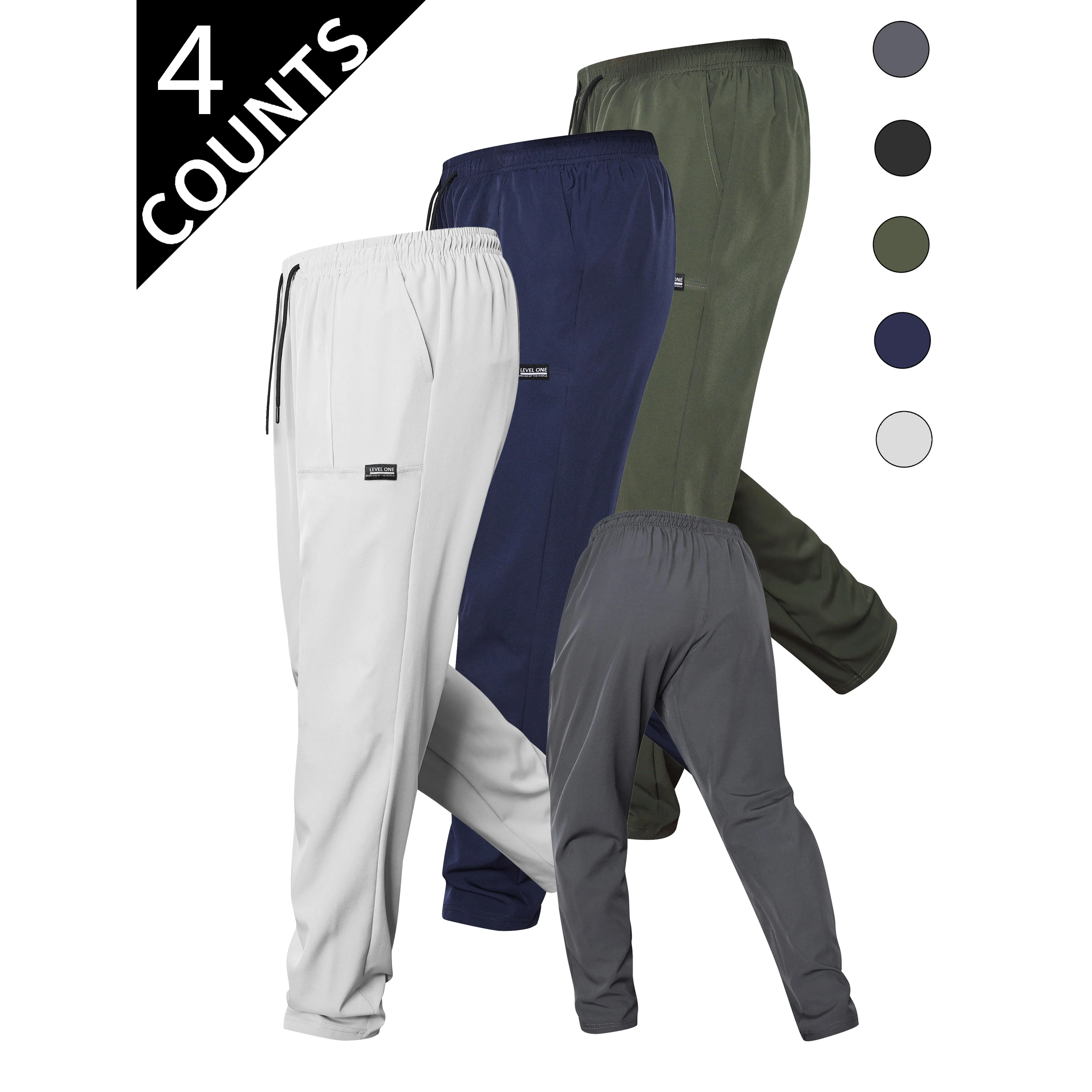 Value 4-pack 2026 men’s casual cargo sweatpants adopt loose roomy silhouette, trendy versatile design that merges street leisure and athletic aesthetics, breathable unisex long sweat pants perfect for couple matching all seasons.Soft lightweight fabric b