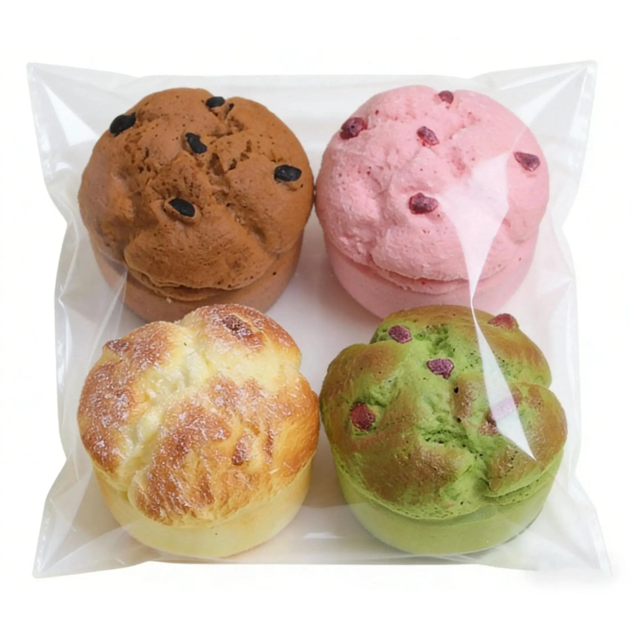 4pcs Plastic Simulation Food Props - Fake Cake, Artificial Bread, Squeeze Toy for Party Decor, Cake Shop Display, Home Photography