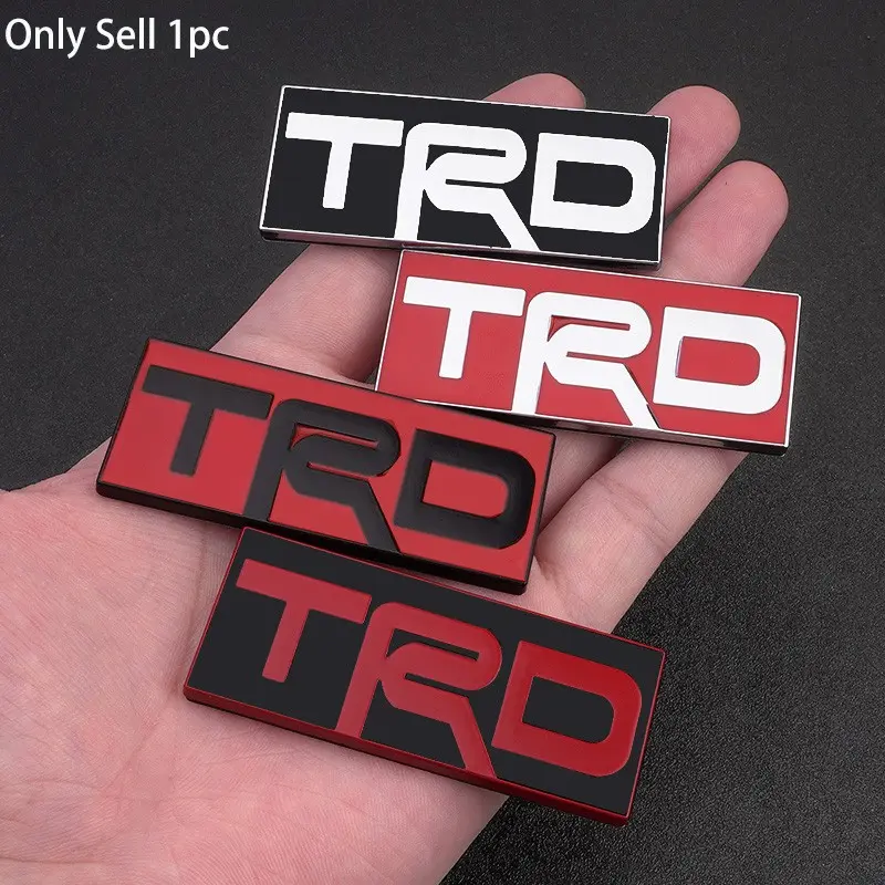 3D Metal Car Rear Trunk Sticker TRD Emblem Badge Decoration Accessories For TRD Corolla C-HR Camry Prado Prius Highlander FJ Cruiser Yaris RAV4