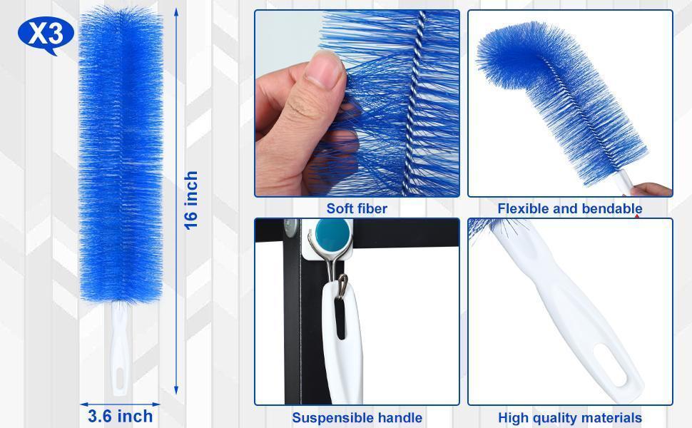 3PCS Fan Cleaner Brush，Fan Brush Cobweb Duster Microfiber Duster Ideal for Ceiling Duster, Air Vents, Curtains，Fan Cleaner for Box Fan（3PCS）