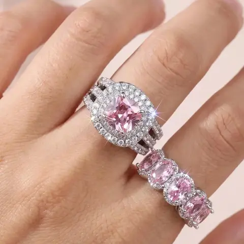 Elegant Temperament Zirconia Ring Set, Fashion Accessories for Women, Trendy All-match & Exquisite Jewelry for Birthday Gift, Engagement Ring Set, Solitaire Stackable Rings, Statement Multi Ring, Stackable Finger Rings