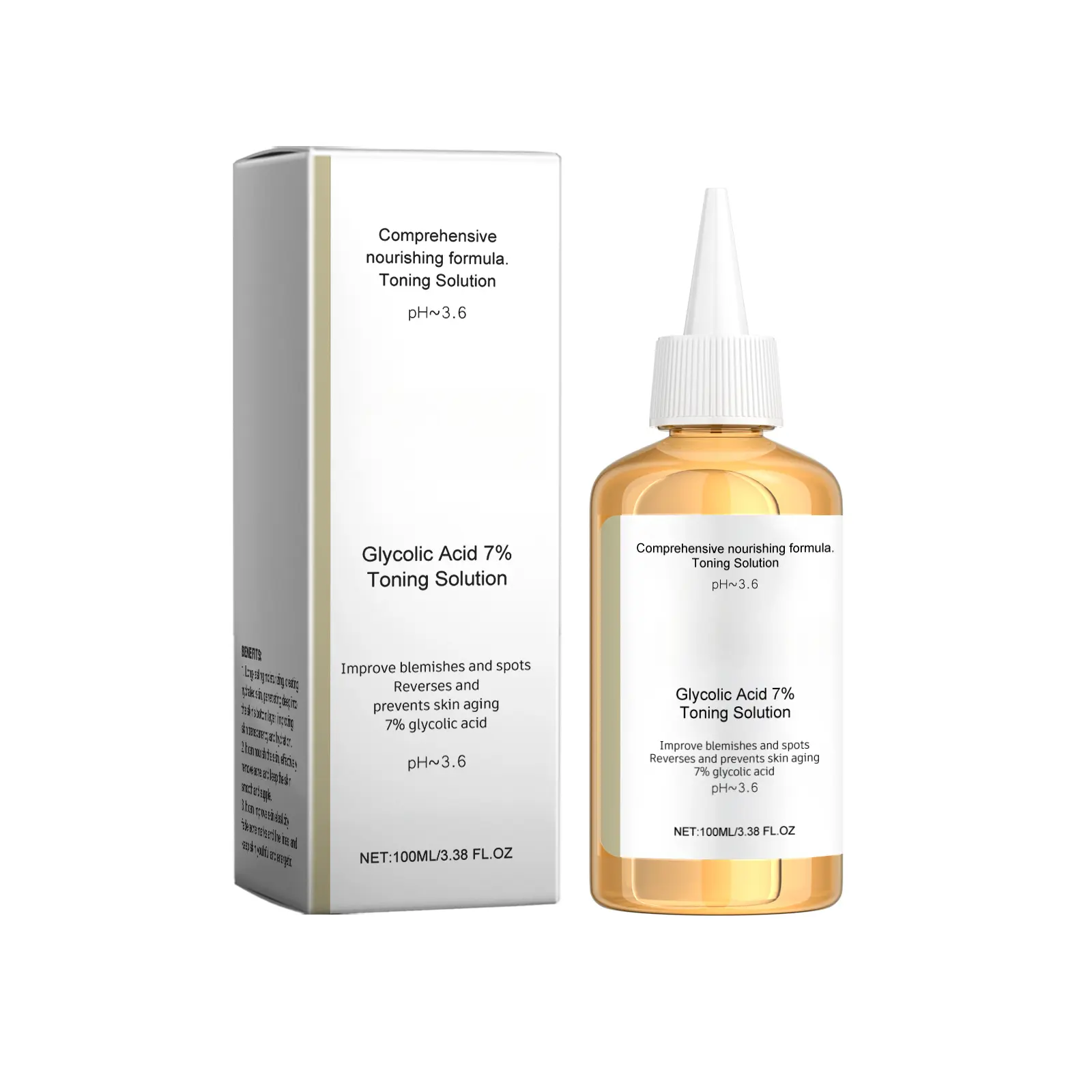 Glycolic Acid 7% Exfoliating Toner with Ginseng Extract & Vitamin B5, Hydrating Facial Toner for Smooth Radiant Skin