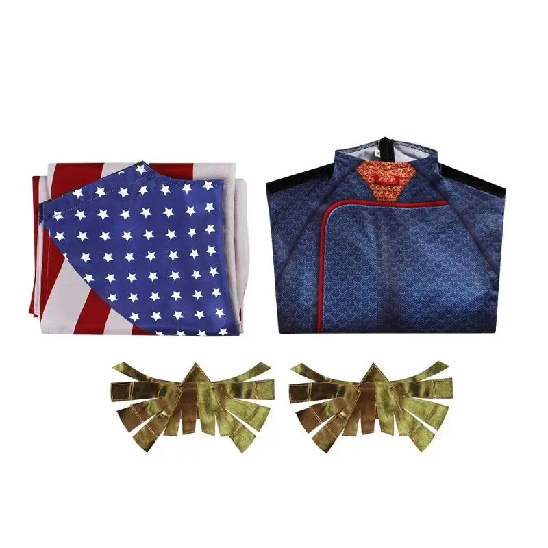 The Boys Homelander Cosplay Costume Adult  Bodysuit Cape Set Superhero John Gillman Antony Starr Outfit for Halloween Costumes
