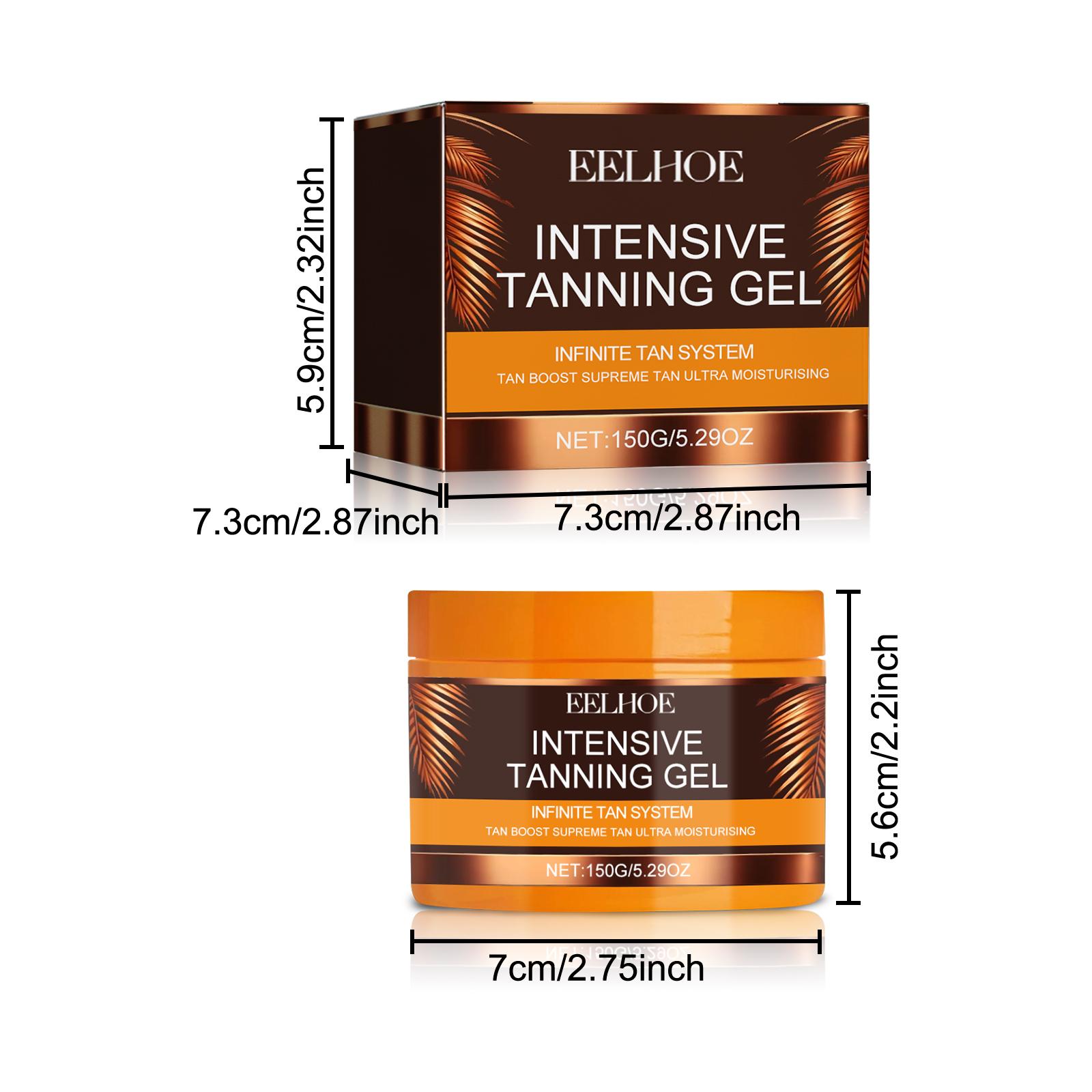 EELHOE Intensive Tanning Gel, Carrot & Walnut Seed Oil Natural Bronze, Calendula Soothing + Coconut Deep Hydration, Vitamin E Protection, Lightweight Non-Greasy Fast Absorbing for All Skin Hydrating Greasy Tanning Gel sun tan