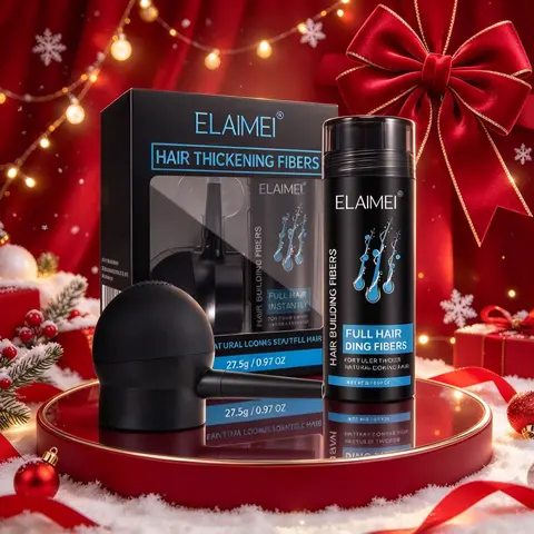 Elaimei Hair Fiber Powder Set, 4 Colors Available, 27.5g/0.97oz, Thickening Spray, Instantly Conceal Sparse Hair, Men and Women
