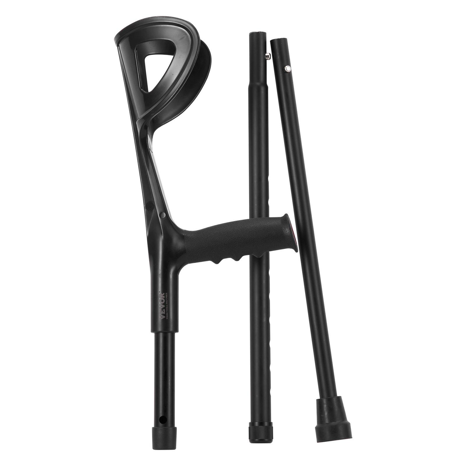 VEVOR Forearm Crutches for Adults, Folding Walking Forearm Crutches with 10-Level Adjustable Height, Lightweight Aluminum Medical Crutches with Open Cuff for Leg Injury Surgery Disabled, 1 Pair 350LBS VEVOR Forearm Crutches for Adults, Folding Walking Forearm Crutches with 10-Level Adjustable Height, Lightweight Aluminum Medical Crutches with Open Cuff for Leg Injury Surgery Disabled, 1 Pair 350LBS