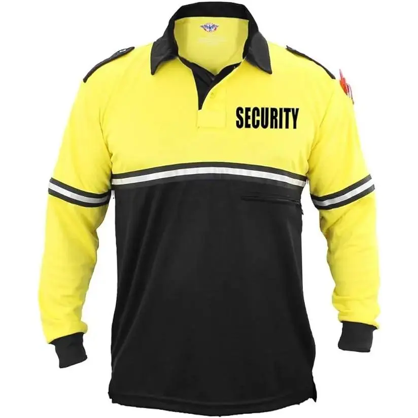 TWO TONE SECURITY LONG SLEEVE BIKE PATROL SHIRT WITH ZIPPER POCKET