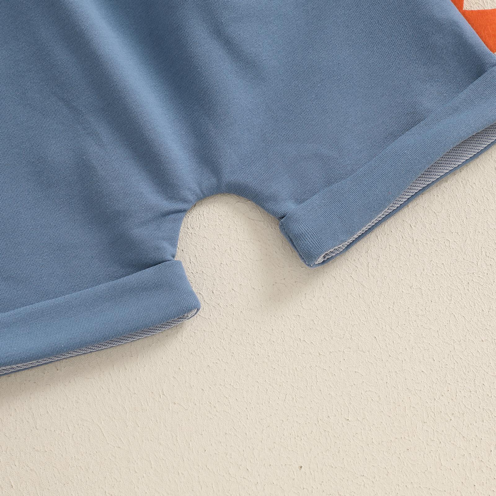 Toddler Baby Boy Summer Hooded Outfit Dinosaur Contrast Color Short Sleeve Hood T-Shirt Elastic Waist Pocket Shorts 2Pcs Set Summer Clothes