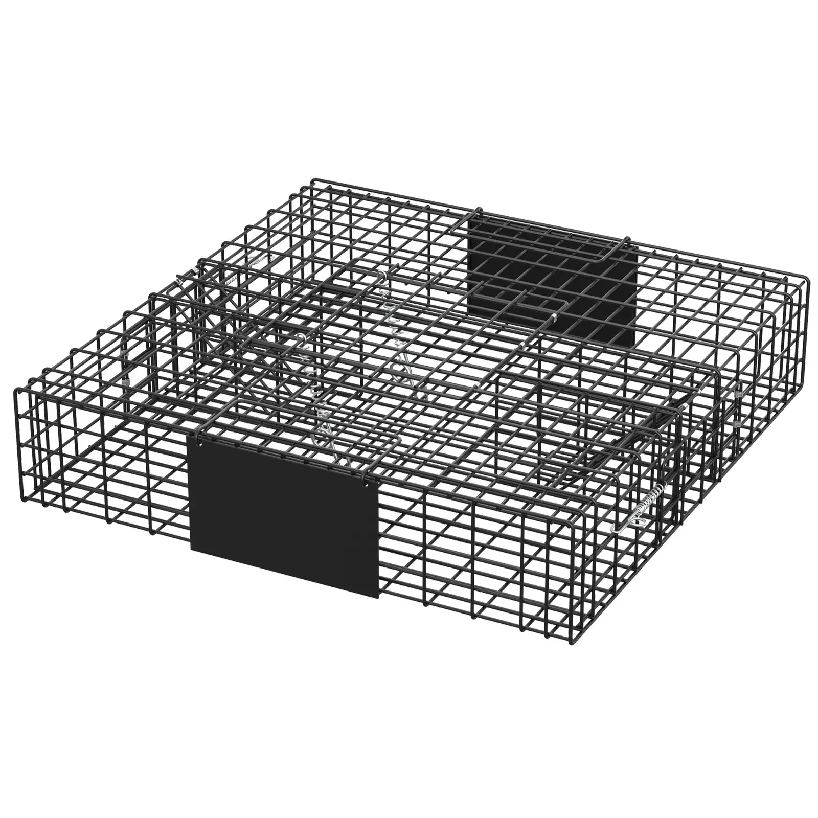 Versatile Humane Live Animal Trap Cage – Collapsible Heavy-Duty Steel, Sensitive Trigger, 1 or 2 Doors, Easy Assembly, Carry Handle – For Stray Cats, Raccoons, Skunks, Groundhogs, Armadillos, Large Rabbits, Small Foxes, Similar Animals