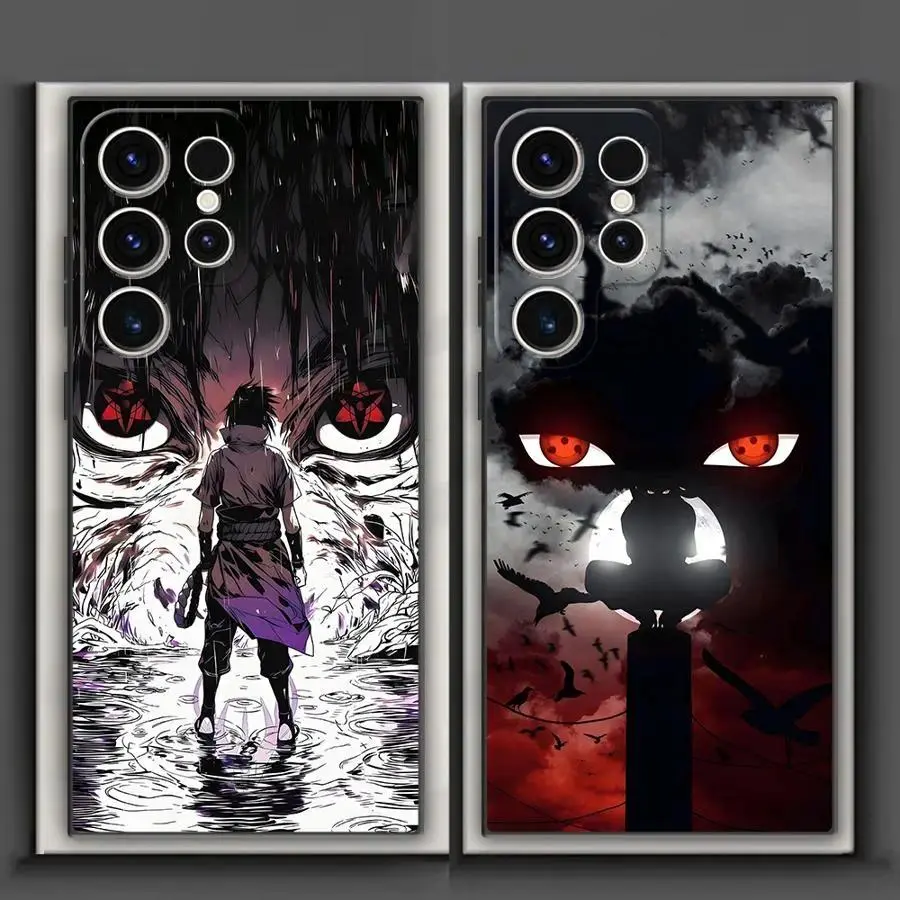 Cool Anime Eyes Sharingan Case for Samsung Galaxy S23 Ultra S26 S24 Plus S21 FE S25 Edge for Iphone 17 16 15 14 13 12 11 17Air Plus Pro Promax Black Soft Phone Cover Christmas Gift