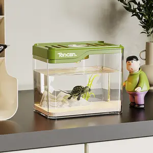 Small home aquarium for the living room, multifunctional and aesthetically pleasing goldfish tank, transparent desktop aquascape aquarium