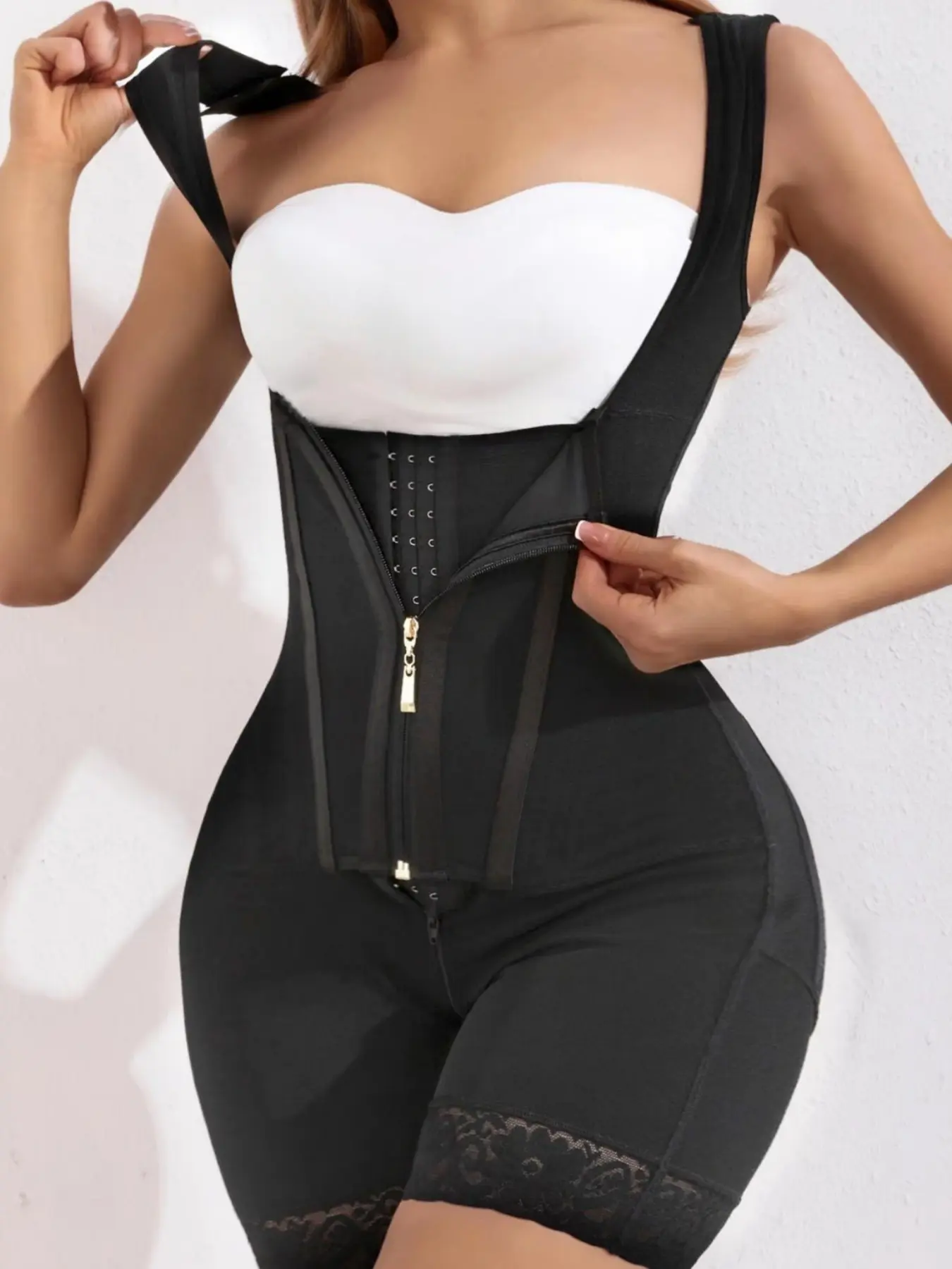1 Count Women's Colombian Shapewear Bodysuit, Fajas, 2in1 Waist Cincher Butt Lifting And Tummy Control Women's Sexy Shapewear, With Zipper & Hooks Tight-Fitting Jumpsuit, Waist Trainer, Shapewear Belts, Suitable For Various Occasions, Training