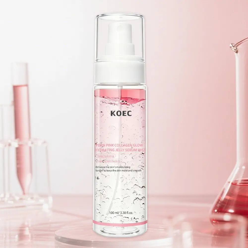PDRN Pink Collagen Hydrating Jelly Serum Mist, Dual-Texture Facial Spray to Deliver Hydration, Enhance Radiance & Create Plump-Looking Skin