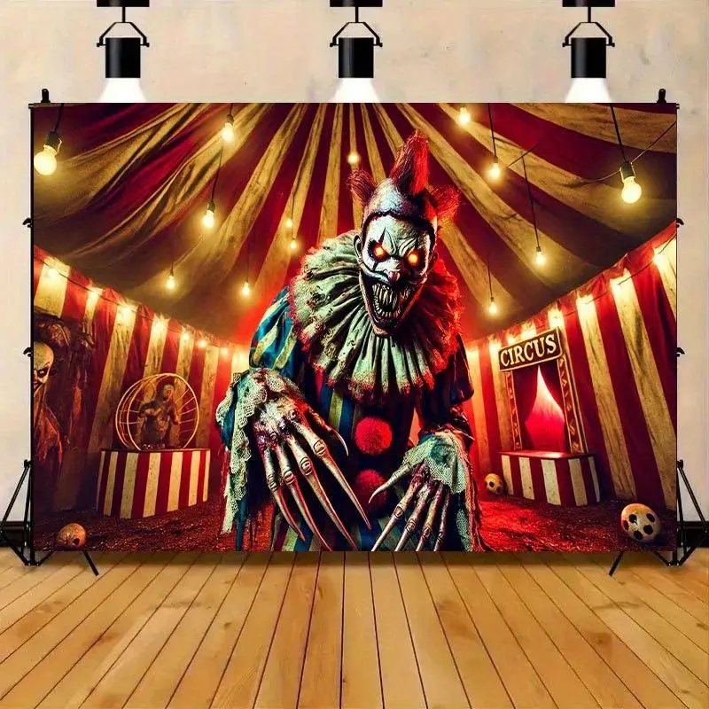 1 piece of horror circus party background fabric, with a wide selection of patterns to perfectly match your shooting needs