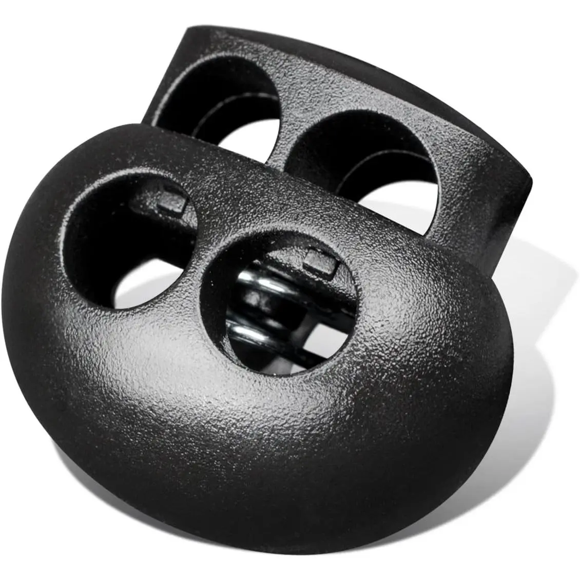 Plastic Cord Lock End Toggle Double Hole Spring Stopper Fastener Slider Toggles End (Black,10 PCS)