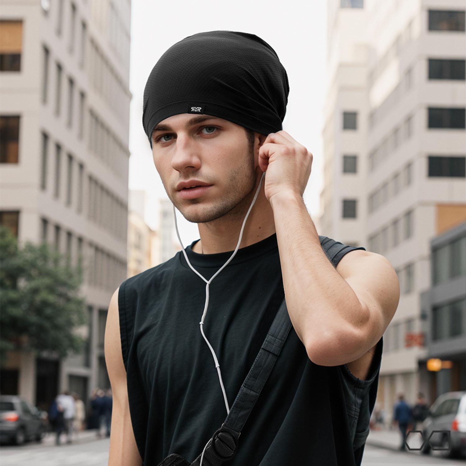 Solid Color Cooling Skull Cap, Sweat Wicking Cycling Running, Motorcycle Hat, Helmet Liner, Stretchy Helmet Hat for Men & Women