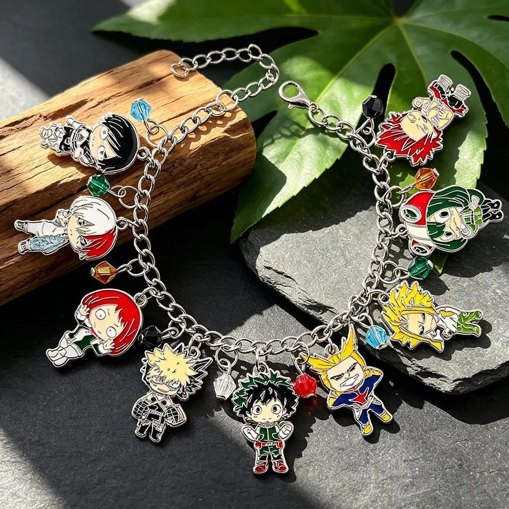Handmade Enamel Pendant Anime My Hero Academia Charm Bracelets Cartoon Jewelry Accessories for Fans