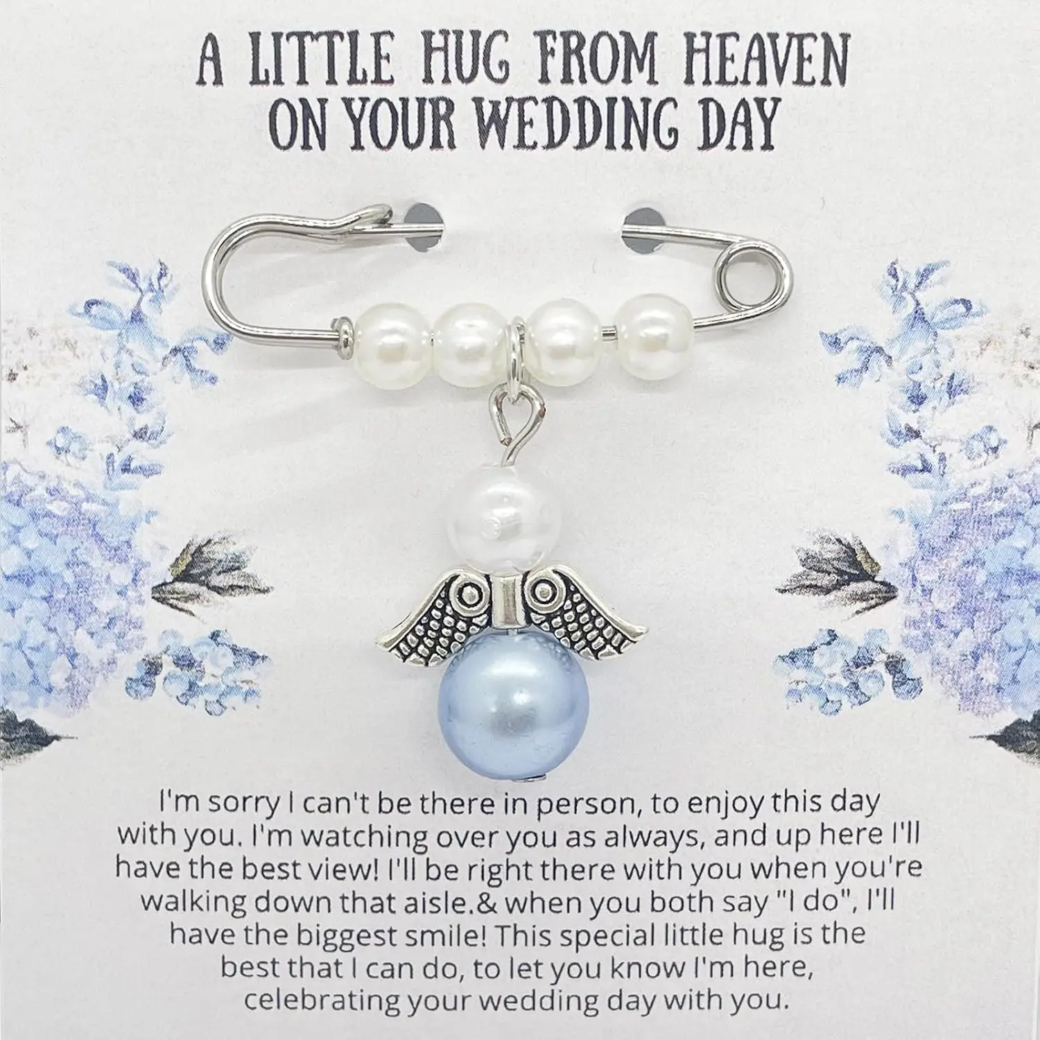 Charm for Bridal Bouquet Wedding Memory Charm from Mom and Dad Memorial Charms for Bride Remembrance Angel on Wedding Day