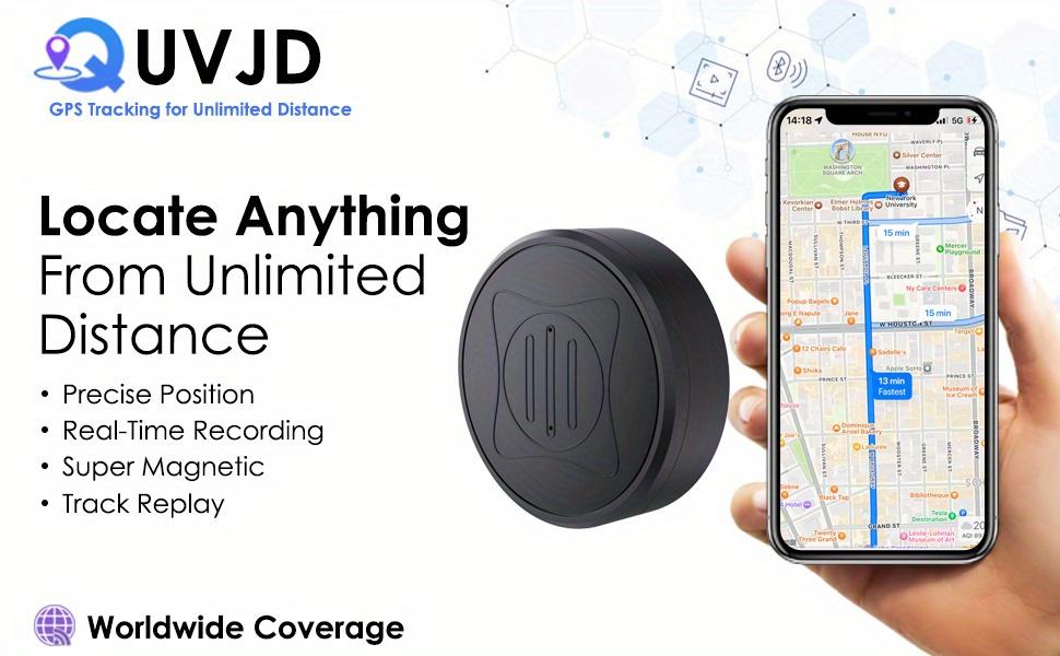 GPS Tracker for Vehicles, Car GPS Tracker Portable Real Time Magnetic GPS Tracking Device, Full Global Coverage Location Tracker for Car, kids, dogs, Trucks/ Person. No Monthly Fee/ No Subscription Required