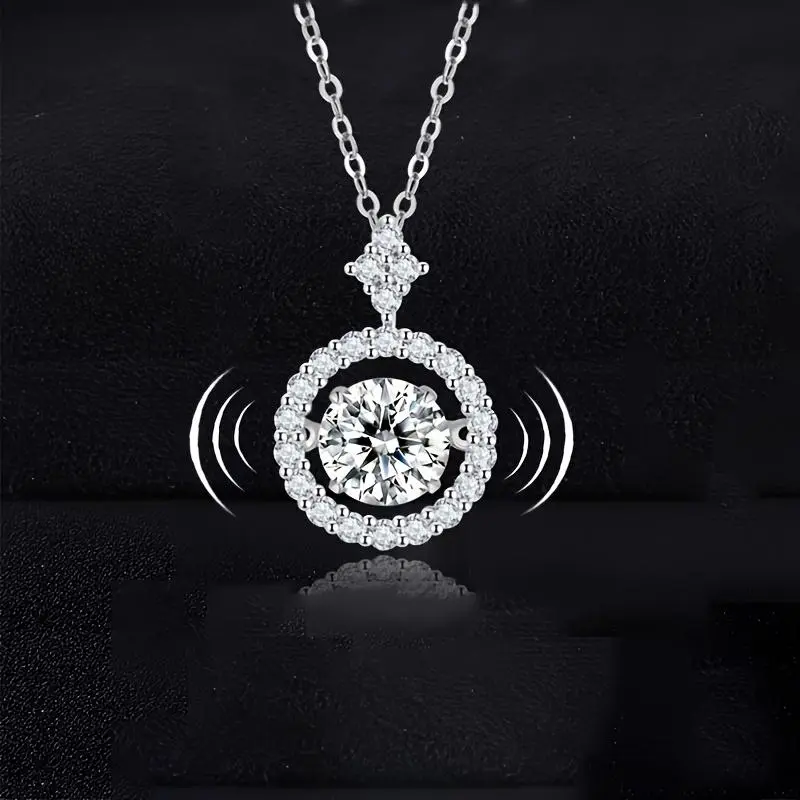 N14 Necklace Round Full Diamond Pendant Ladies Fashion Simple Birthday Party Wedding Anniversary Jewelry Gift
