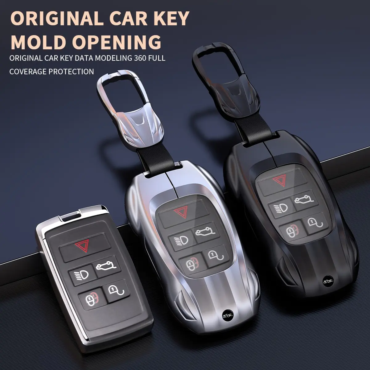 Zinc Alloy Car Key Cover Fob Case Shell Key Chain Car Key Protector For Jaguar XF XJ XE S-Type F-Type X-Type F-Pace I-Pace E-Pace Android XFR XKR Styling Accessories