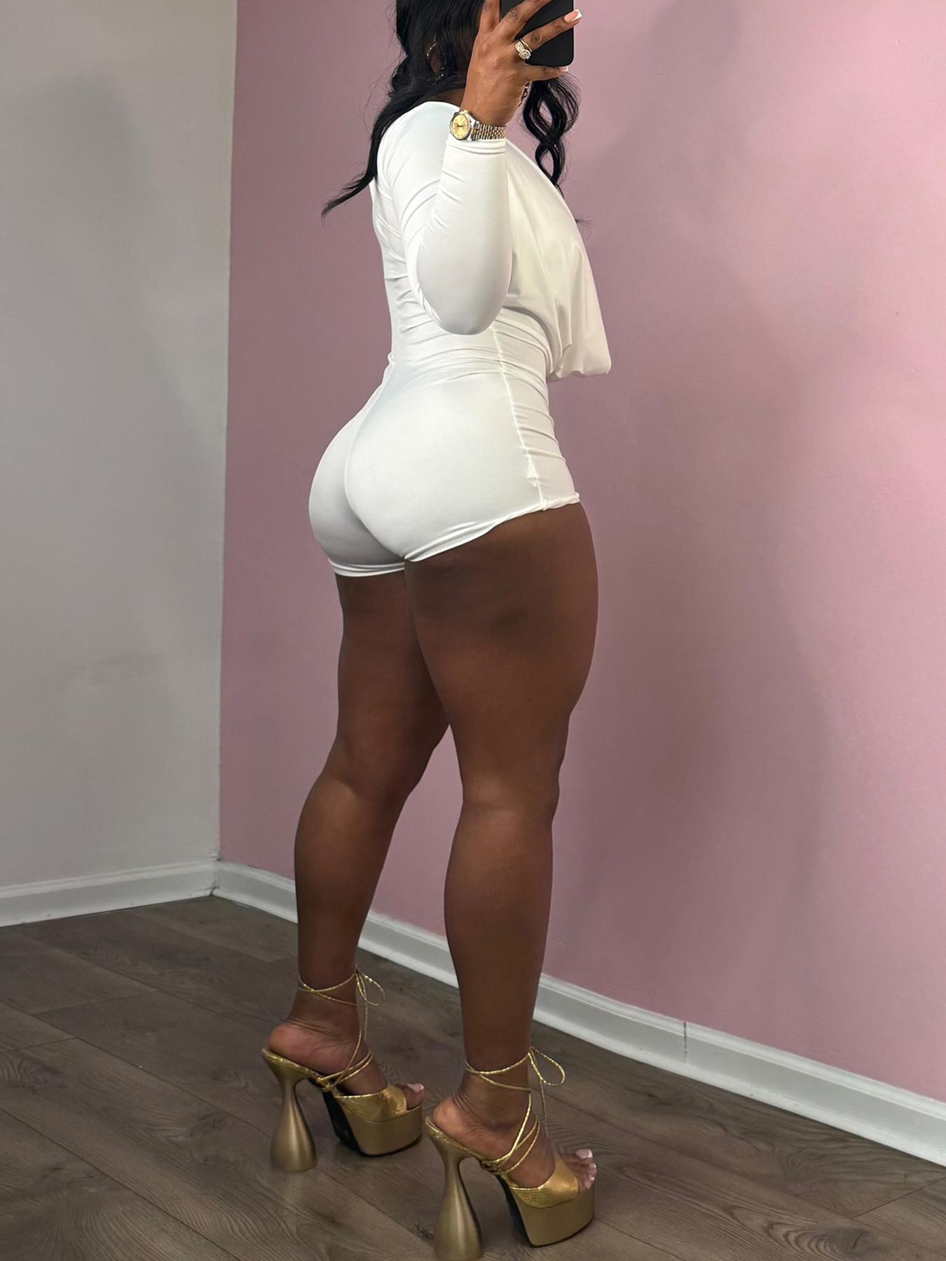 Women's Solid Color Romper, Lady Fashion Casual Romper for Daily Outdoor Wear, Women Romper for Summer, Womenswear, Elegant Casual Romper, Casual Comfy Jumpsuit