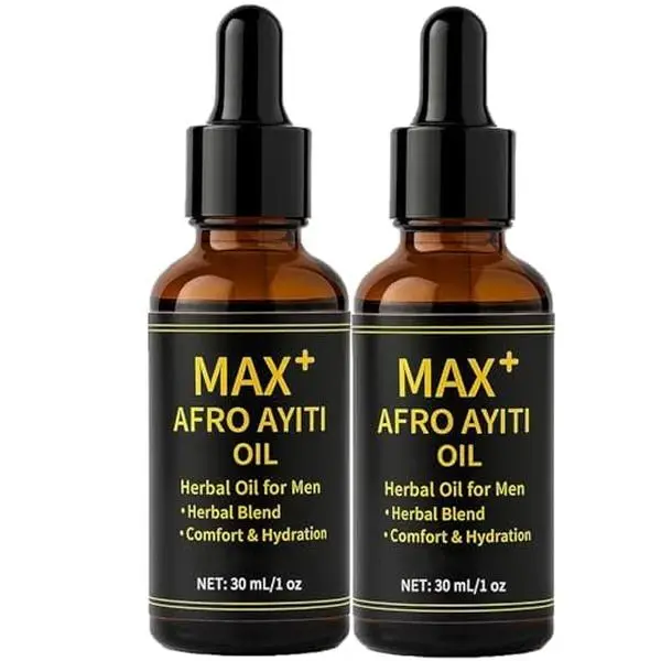 Max+ Afro Ayiti Male Body & Massage Oil, 30ml Natural Herbal Plant Formula, Lightweight Moisturizing Oil for Men (Beauty & Personal Care)